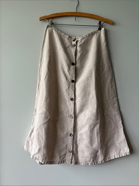 Eddie Bauer Dresses & Skirts - Eddie Bauer Button-Front Flax Linen Skirt